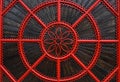 Detail of a red forged metallic gate