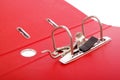 Detail of red office folder Royalty Free Stock Photo