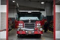 Detail of a red Pierce fire truck at the old Pontiac Fire Department in Pontiac, Illinois, USA Royalty Free Stock Photo