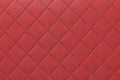 Detail of red sewn leather, gray leather upholstery background pattern