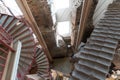 Detail of red spiral stairs in Koldinghus castle of Kolding in D Royalty Free Stock Photo