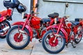 detail of red two old motorbike Royalty Free Stock Photo