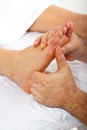 Detail of reflexology massage