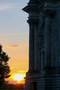 Detail of Reichstag at sunset in Berlin