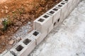 Detail of reinforced concrete blocks wall Royalty Free Stock Photo