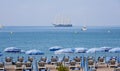 A beach in Cannes, in the famous French Riviera