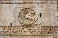 Detail of relief panel of Arch of Constantine is triumphal arch. Rome. Italy Royalty Free Stock Photo