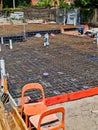 House Building Foundations With Reinforced Steel Mesh Royalty Free Stock Photo