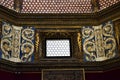 Detail, richly decorated, of a small room, located in the Uffizi museum in Florence.