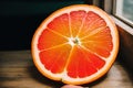 Detail of a ripe, juicy tangerine