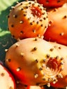 Detail Ripe Prickly Pear Fruit on Cactus Plant Royalty Free Stock Photo