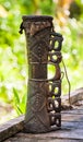 Detail of a ritual drum Asmat tribe.