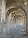 Corridor of the Roman Theater of Aspendos in Turkey.