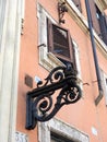 Detail of Rome Building With Cast Iron Street Lamp Royalty Free Stock Photo