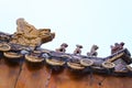 Detail of roof architecture in Forbidden City, the Palace Museum Royalty Free Stock Photo