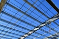 Detail of roof framing for new commercial building. Royalty Free Stock Photo