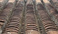 Detail of roof tiles of an aged old house in Hoi An Royalty Free Stock Photo