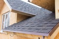 Detail of roofing tiles on a new build house