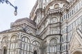 Detail of the roofs and upper part of the walls of the Cathedral of Santa Maria del Fiore in the apse