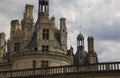 Detail of roofscape and railings Chateau de Chambord, Chambord France