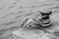 Detail of a rope with a marine knot