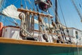 Detail of ropes and rigging of a tall ship