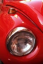 detail of red classic car