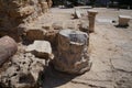 Detail of the ruins of ancient amphitheater in national park Caesaria Royalty Free Stock Photo