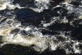 Detail of rushing water at the bottom of a waterfall Royalty Free Stock Photo