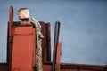 Detail of rusted chains on an old sailing ship