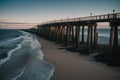 Detail of a rustic seaside boardwalk