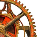 Detail of a rusty ancient church clock mechanism Royalty Free Stock Photo