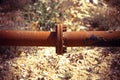 Detail of a rusty pipeline - concept image with vignette added Royalty Free Stock Photo