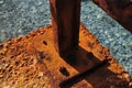 Detail of rusty railings by the sea Royalty Free Stock Photo