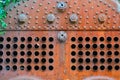 Detail of rusty steam boiler Royalty Free Stock Photo