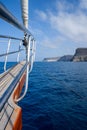 detail of a sailing boat at sea Royalty Free Stock Photo