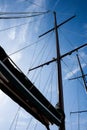 detail of a sailing boat at sea Royalty Free Stock Photo