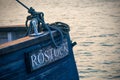 Detail of a sailing ship in the city port of Rostock, Germany Royalty Free Stock Photo
