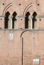Detail of Salimbeni palace on Duomo square at Siena Royalty Free Stock Photo