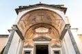 Detail of the Sanctuary of the Crucifix entrance on Sacred Mount Calvary on the Mattarella Hill, Domodossola, Italy Royalty Free Stock Photo