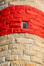 Detail sandstone blocks of the Cape Moreton Lighthouse in Moreton Island National park Royalty Free Stock Photo