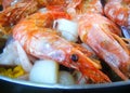 Detail scampi paella Royalty Free Stock Photo