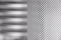 Detail of a screening machine in silvery grey