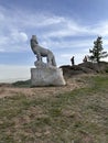 Sculptur Totemic wolf in Gorkhi-Terelj National park in Mongolia