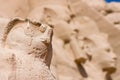 Detail of a sculpture in Abu Simbel Temple entrance. Egypt, Africa Royalty Free Stock Photo