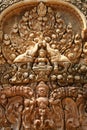 Detail sculpture in Angkor Wat Royalty Free Stock Photo