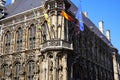 Detail of sculpture on facade of Ghent City Hall, Belgium