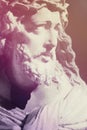 Detail of sculpture of Jesus Christ (styled vintage)