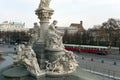 Detail of sculpture of Pallas Athena in front of the Austrian Parliament Austria.