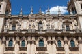 Detail of sculptures in the facade of the historic cathedral in Jaen, Spain